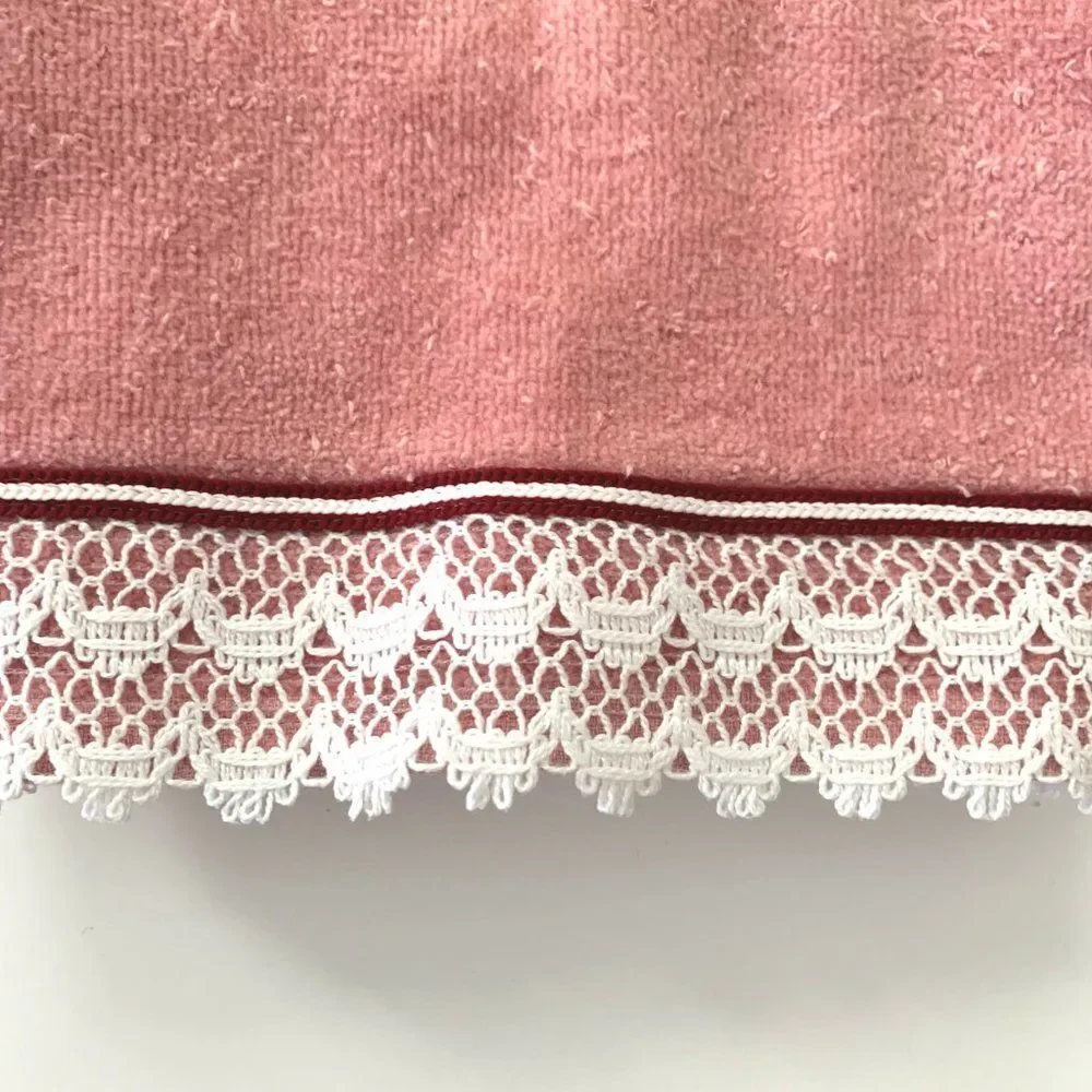 Vintage Alouette Lace Towel Set Fieldcrest Granny Cottage Core Shabby Decor